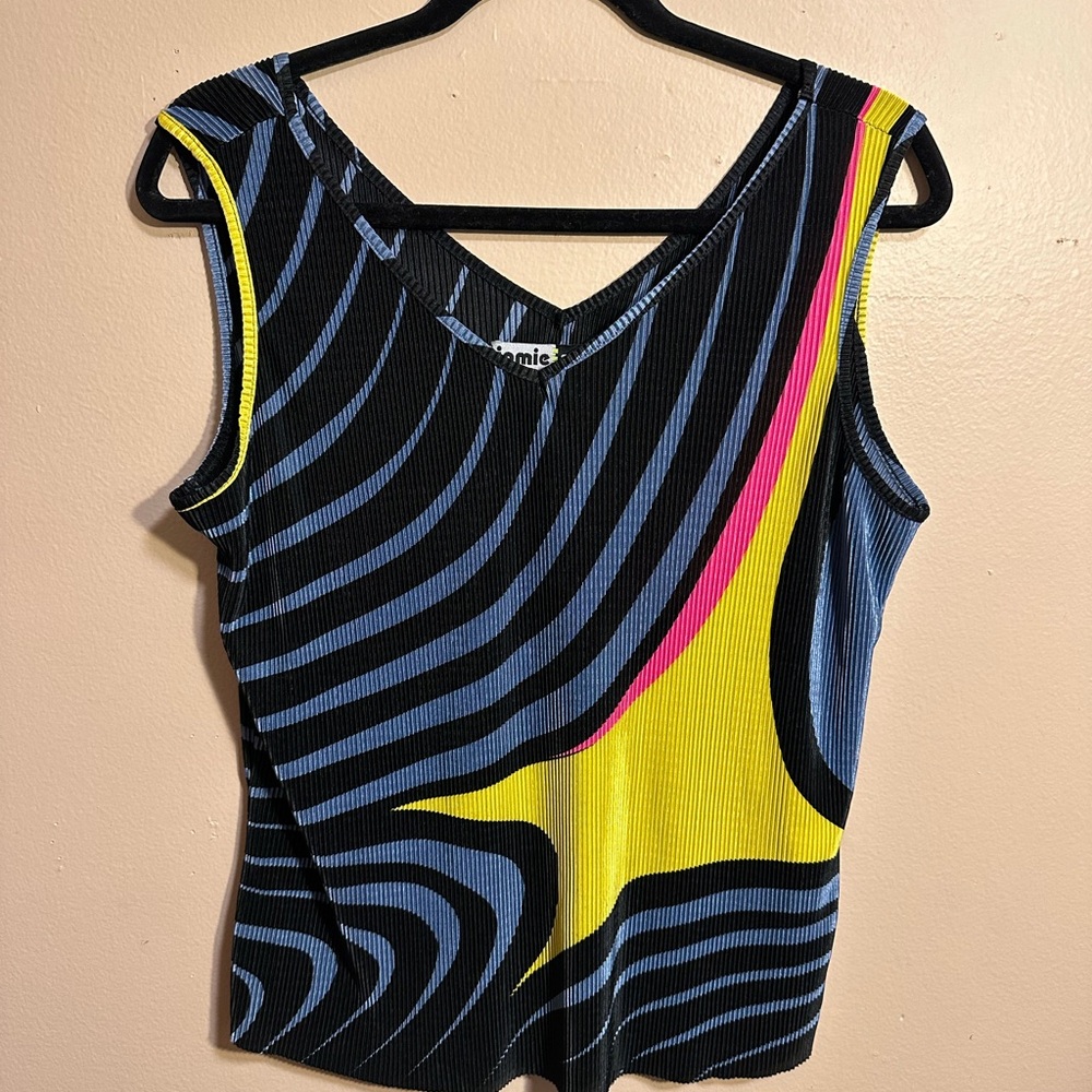 Vintage 80s Jamie Sadock Abstract Graphic Tank Top